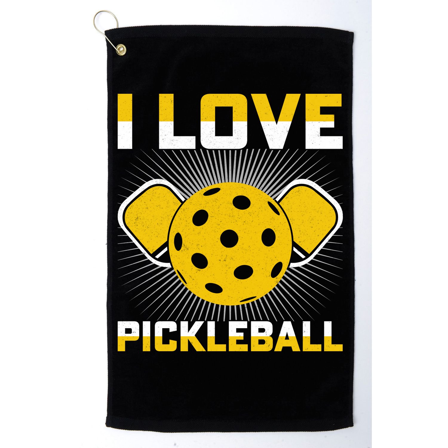 I Love Pickleball Paddle Golf Towel