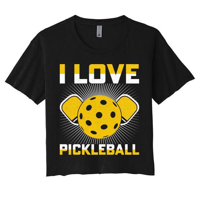 I Love Pickleball Paddle Crop Top