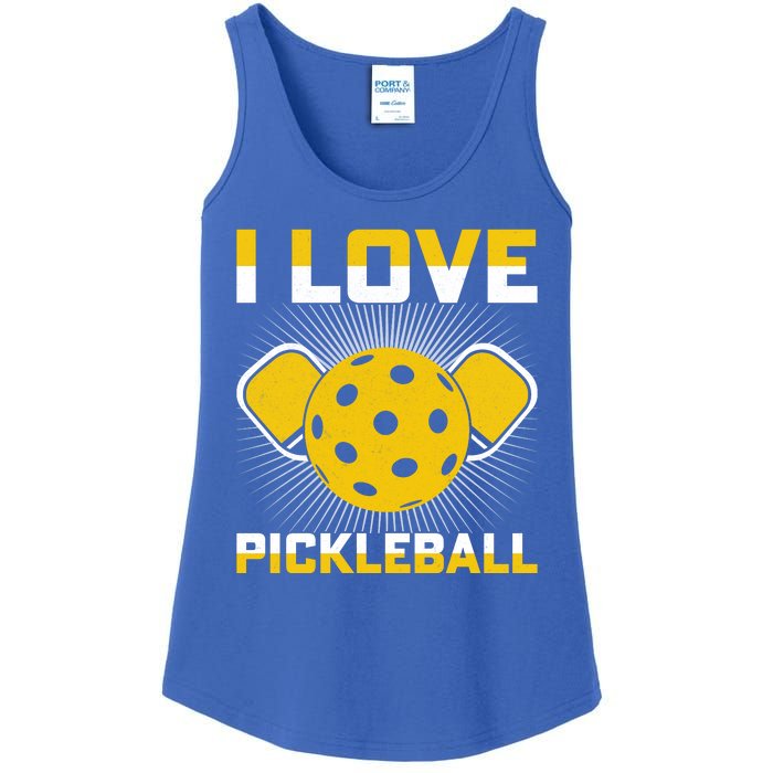 I Love Pickleball Paddle Ladies Essential Tank