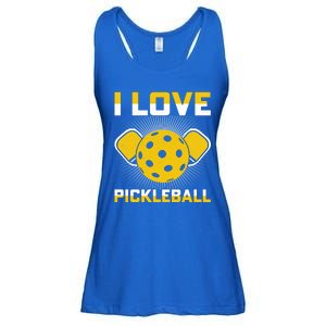 I Love Pickleball Paddle Ladies Essential Flowy Tank