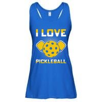 I Love Pickleball Paddle Ladies Essential Flowy Tank