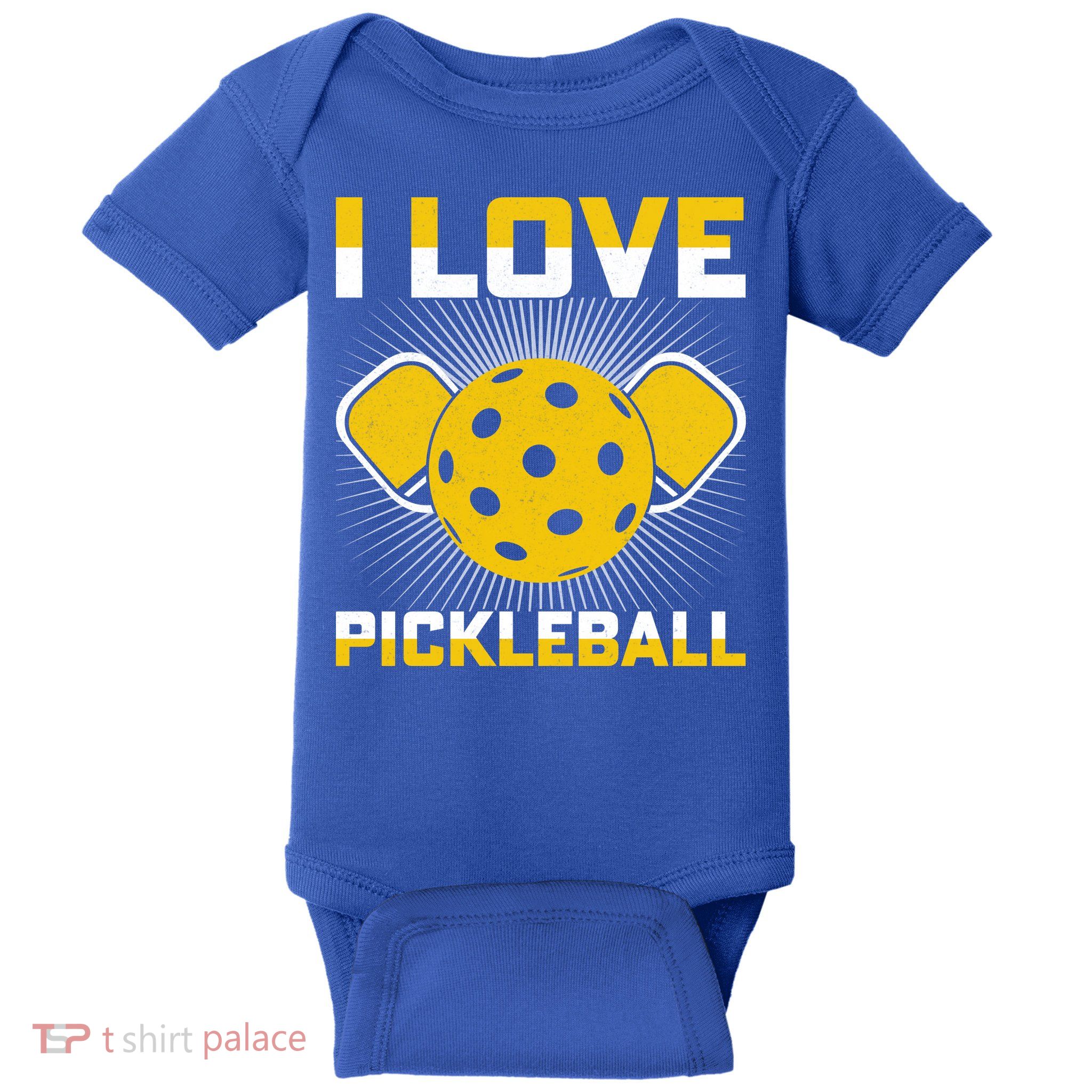 I Love Pickleball Paddle Baby Bodysuit