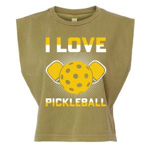 I Love Pickleball Paddle Garment-Dyed Women's Muscle Tee