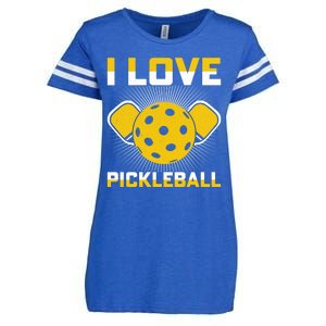 I Love Pickleball Paddle Enza Ladies Jersey Football T-Shirt