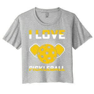 I Love Pickleball Paddle Women's Crop Top Tee