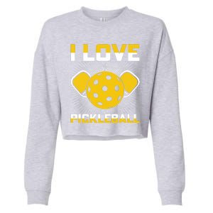 I Love Pickleball Paddle Cropped Pullover Crew