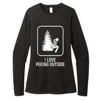 I Love Peeing Outside Girl Sign Funny Camping Hiking Outdoor Womens CVC Long Sleeve Shirt