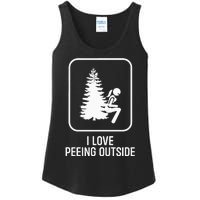 I Love Peeing Outside Girl Sign Funny Camping Hiking Outdoor Ladies Essential Tank