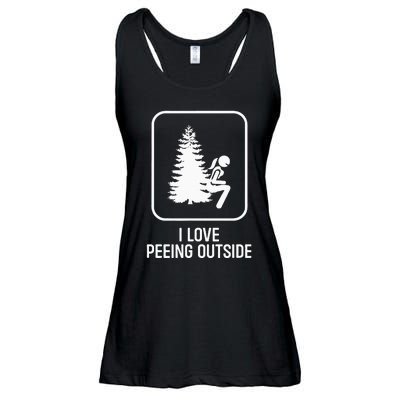 I Love Peeing Outside Girl Sign Funny Camping Hiking Outdoor Ladies Essential Flowy Tank