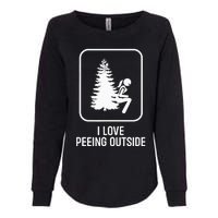 I Love Peeing Outside Girl Sign Funny Camping Hiking Outdoor Womens California Wash Sweatshirt