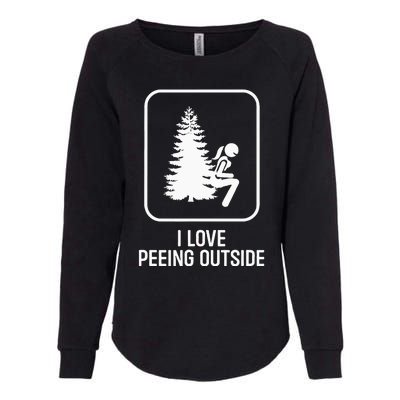 I Love Peeing Outside Girl Sign Funny Camping Hiking Outdoor Womens California Wash Sweatshirt