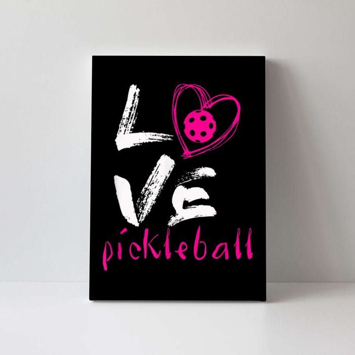 I Love Pickleball, Funny Pickle Ball Tee For Player Canvas