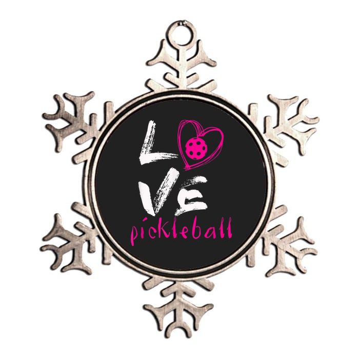 I Love Pickleball, Funny Pickle Ball Tee For Player Metallic Star Ornament