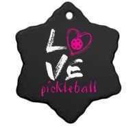 I Love Pickleball, Funny Pickle Ball Tee For Player Ceramic Star Ornament