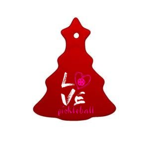 I Love Pickleball, Funny Pickle Ball Tee For Player Ceramic Tree Ornament