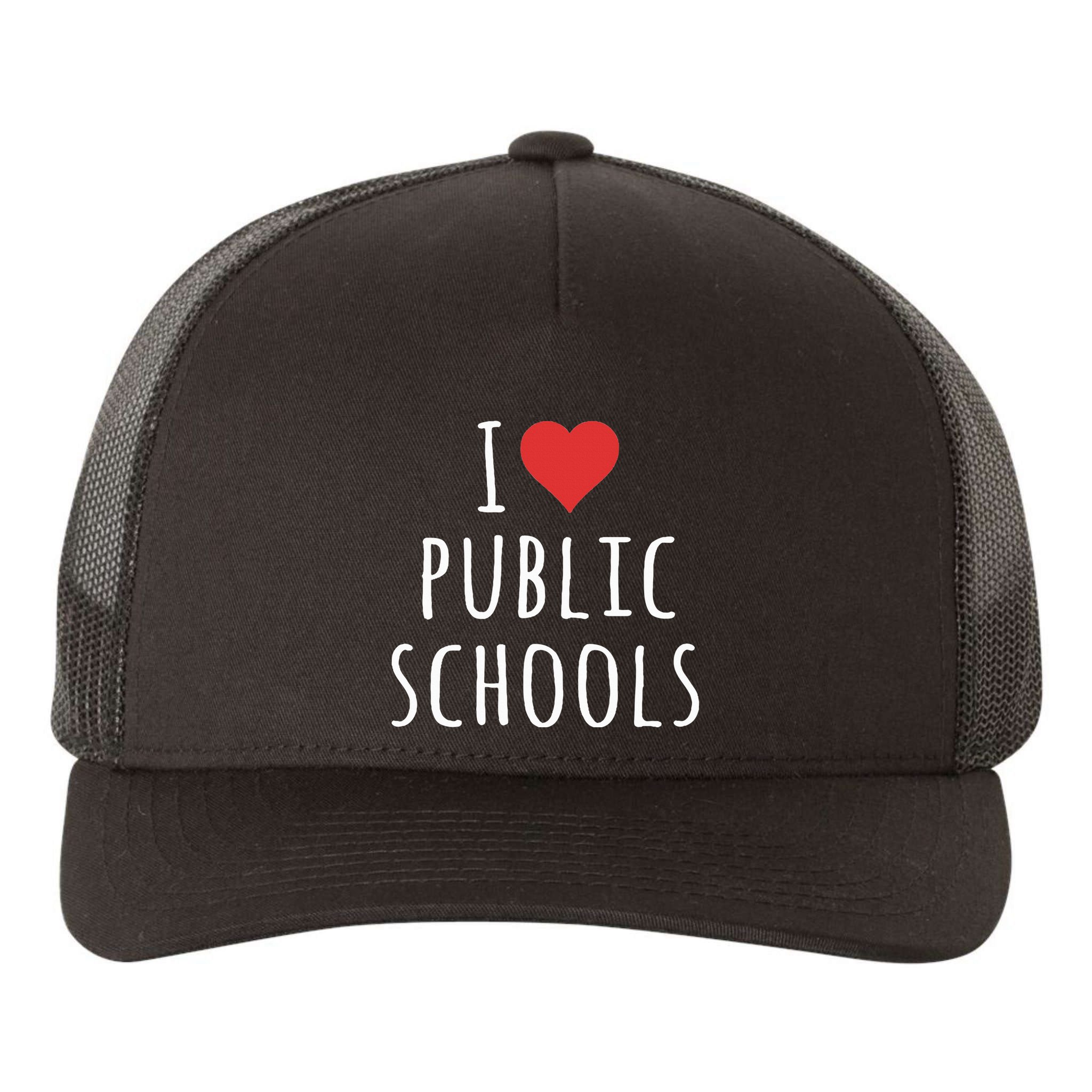 I Love Public Schools Yupoong Adult 5-Panel Trucker Hat