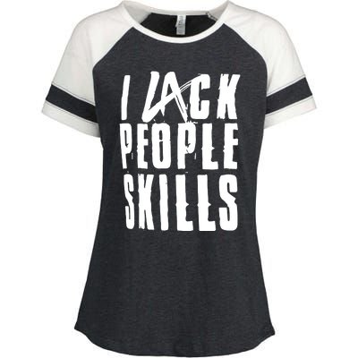 I Lack People Skills Enza Ladies Jersey Colorblock Tee