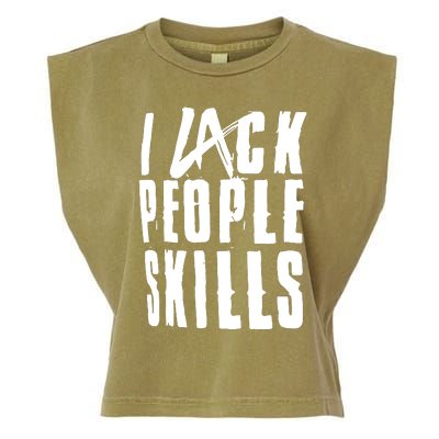 I Lack People Skills Garment-Dyed Women's Muscle Tee