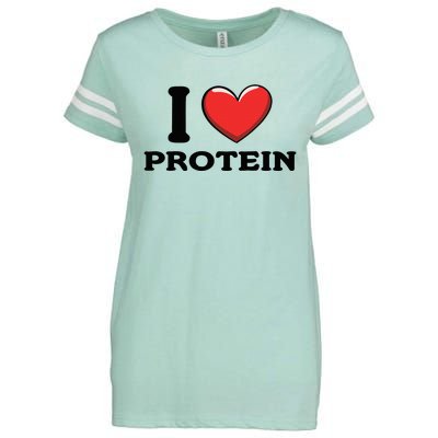 I Love Protein Funny Gym Workout Enza Ladies Jersey Football T-Shirt