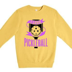 I Love Pickleball Premium Crewneck Sweatshirt