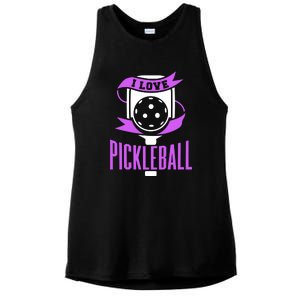 I Love Pickleball Ladies PosiCharge Tri-Blend Wicking Tank