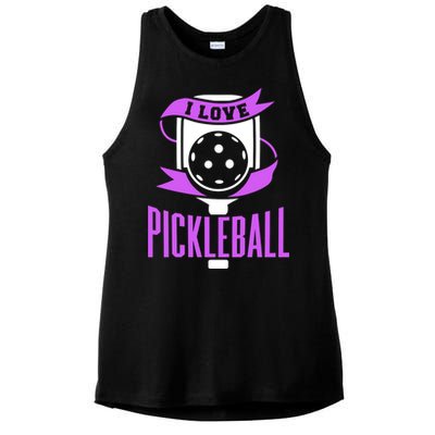 I Love Pickleball Ladies PosiCharge Tri-Blend Wicking Tank