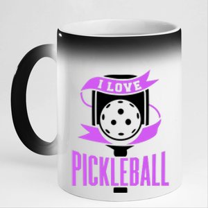 I Love Pickleball 11oz Black Color Changing Mug