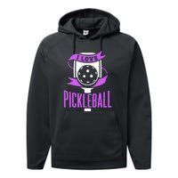 I Love Pickleball Performance Fleece Hoodie