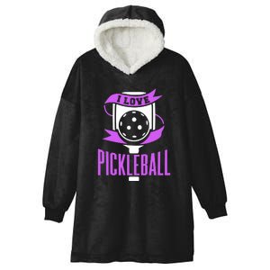 I Love Pickleball Hooded Wearable Blanket