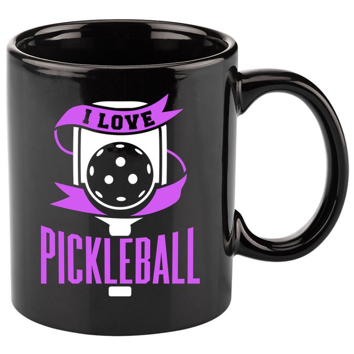 I Love Pickleball 11oz C Handle Ceramic Mug