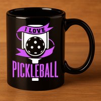 I Love Pickleball 11oz C Handle Ceramic Mug