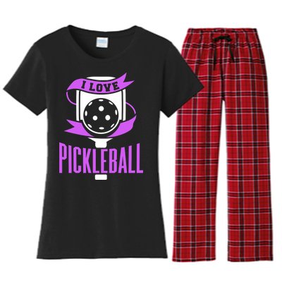 I Love Pickleball Women's Flannel Pajama Set