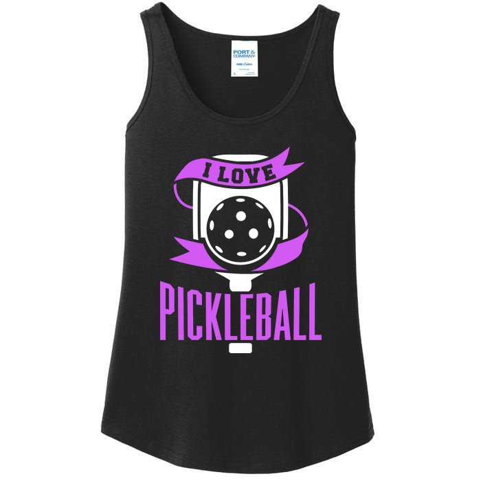 I Love Pickleball Ladies Essential Tank