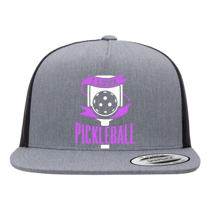 I Love Pickleball Flat Bill Trucker Hat