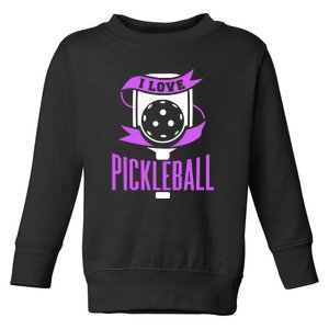 I Love Pickleball Toddler Sweatshirt