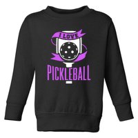 I Love Pickleball Toddler Sweatshirt