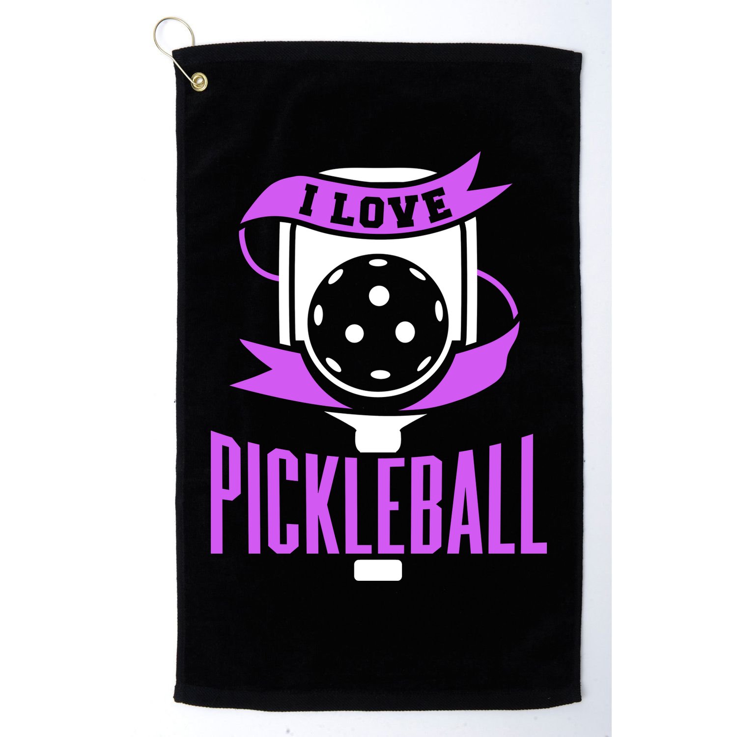 I Love Pickleball Golf Towel