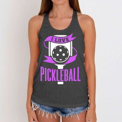 I Love Pickleball Women's Knotted Racerback Tank