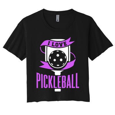 I Love Pickleball Women's Crop Top Tee