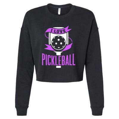 I Love Pickleball Cropped Pullover Crew