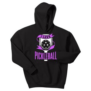 I Love Pickleball Kids Hoodie