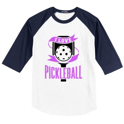 I Love Pickleball Baseball Sleeve Shirt