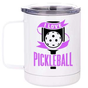 I Love Pickleball 12 oz Stainless Steel Tumbler Cup