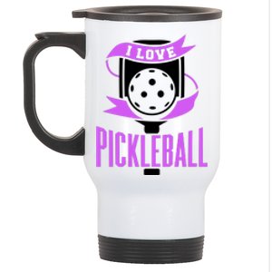 I Love Pickleball Stainless Steel Travel Mug