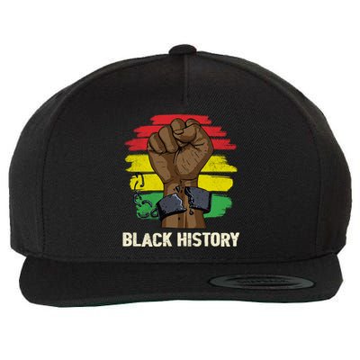 Inspirational Leaders Power Fist Hand Black History Month Funny Gift Wool Snapback Cap