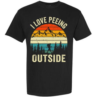 I Love Peeing Outside Retro Funny Camping Hiking Outdoor Garment-Dyed Heavyweight T-Shirt