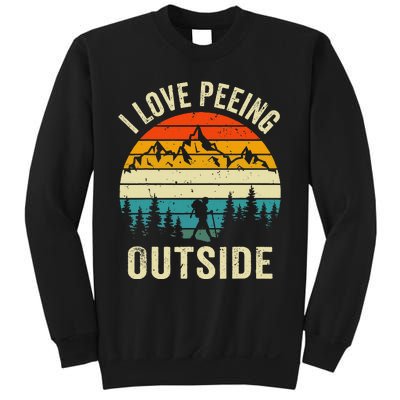 I Love Peeing Outside Retro Funny Camping Hiking Outdoor Sweatshirt