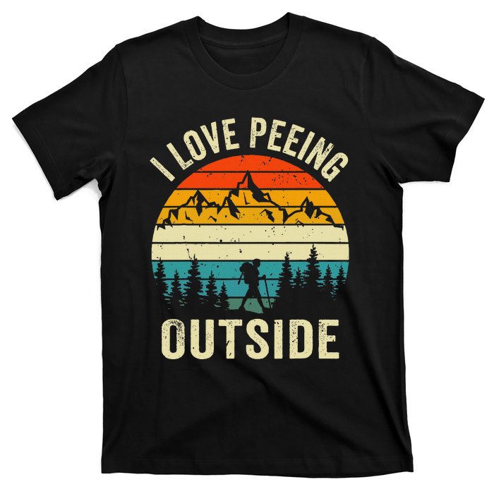 I Love Peeing Outside Retro Funny Camping Hiking Outdoor T-Shirt