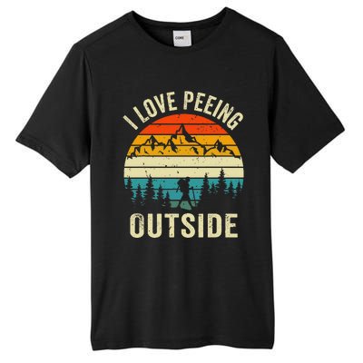 I Love Peeing Outside Retro Funny Camping Hiking Outdoor Tall Fusion ChromaSoft Performance T-Shirt