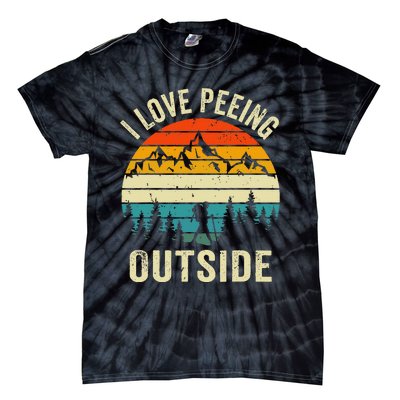 I Love Peeing Outside Retro Funny Camping Hiking Outdoor Tie-Dye T-Shirt